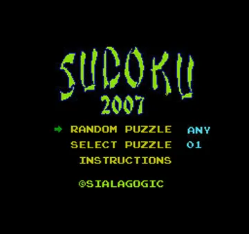 Sudoku 2007 (World) (v1.1) (RetroZone) (Aftermarket) (Unl) screen shot title